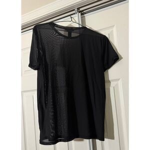 #098 - Forever 21 Medium Black Mesh Top